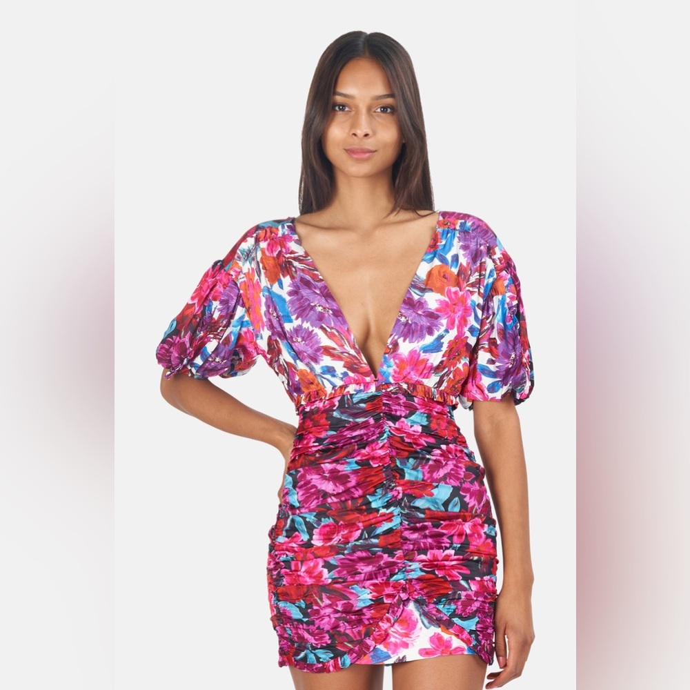 For Love And Lemons CASSANDRA MINI DRESS Floral- Multicolor size small